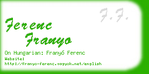 ferenc franyo business card