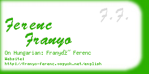 ferenc franyo business card